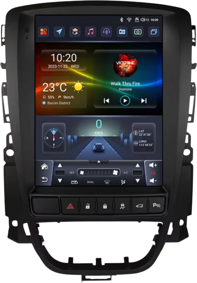 Autoradio met bluetooth - Carplay - Voor Opel Astra J/ Vauxhall & Buick Verano (2009-2015) - Geschikt voor Apple en Android - Stereo - Navigatie - Navigatiesysteem auto - 3GB 32GB