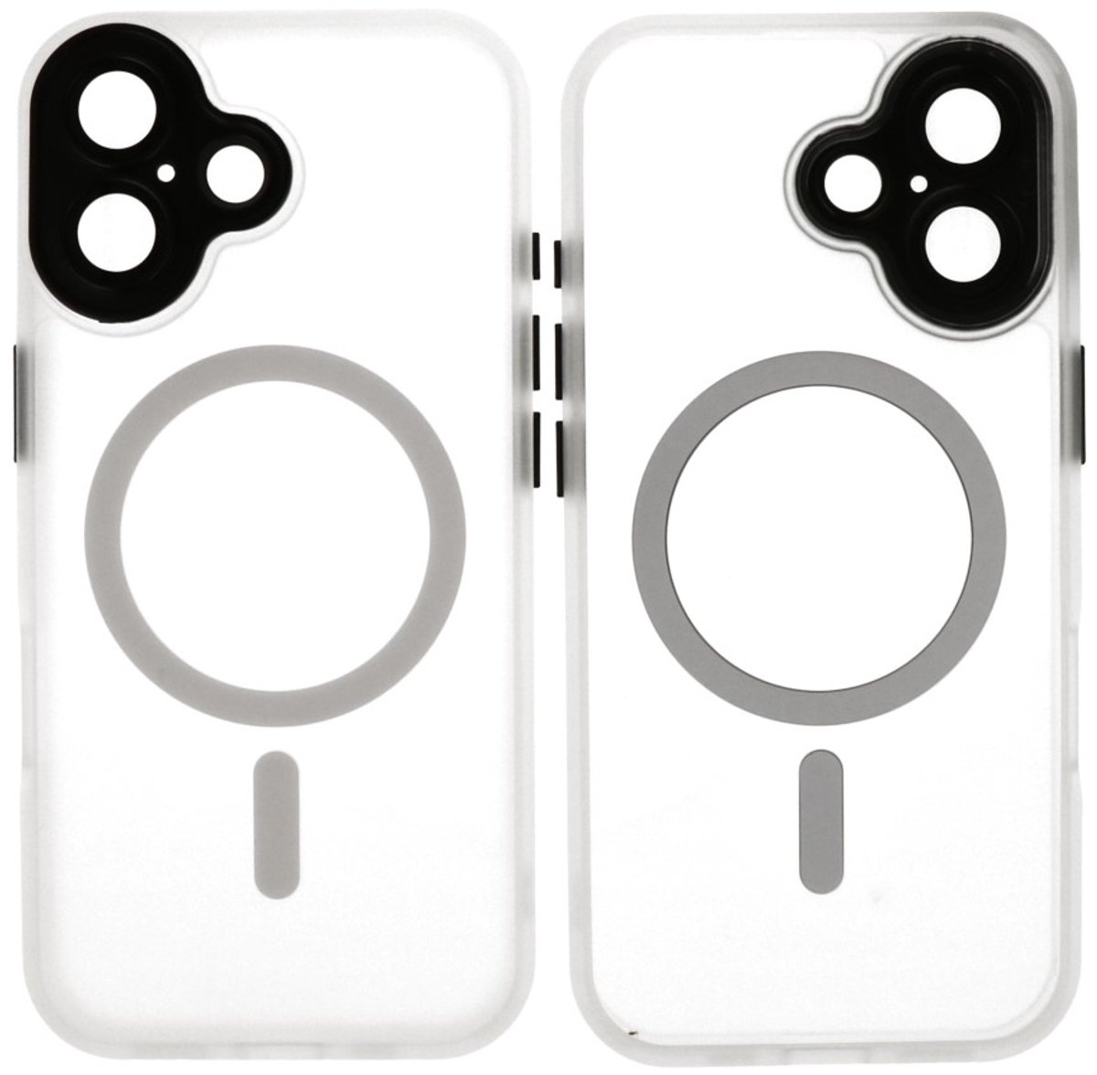 MagSafe Hoesje Geschikt voor iPhone 17 - Mat-Transparent met Camera Beschermer Case - Wit