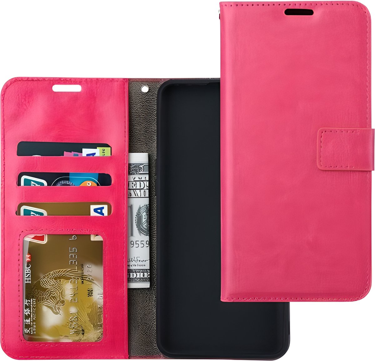 Bookcase Geschikt voor: Sony Xperia 1 II - Roze - portemonnee hoesje - Book Cover