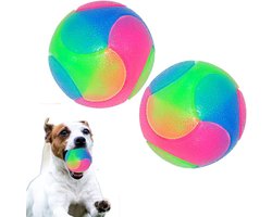 2 piezas Groot Oplichtende hondenballen Knipperende elastische bal Glow in the Dark Interactief huisdierenspeelgoed voor puppy, katten, honden voor Golden Retriever, Labrador, grote honden-2 pezzi Palline lisce grand