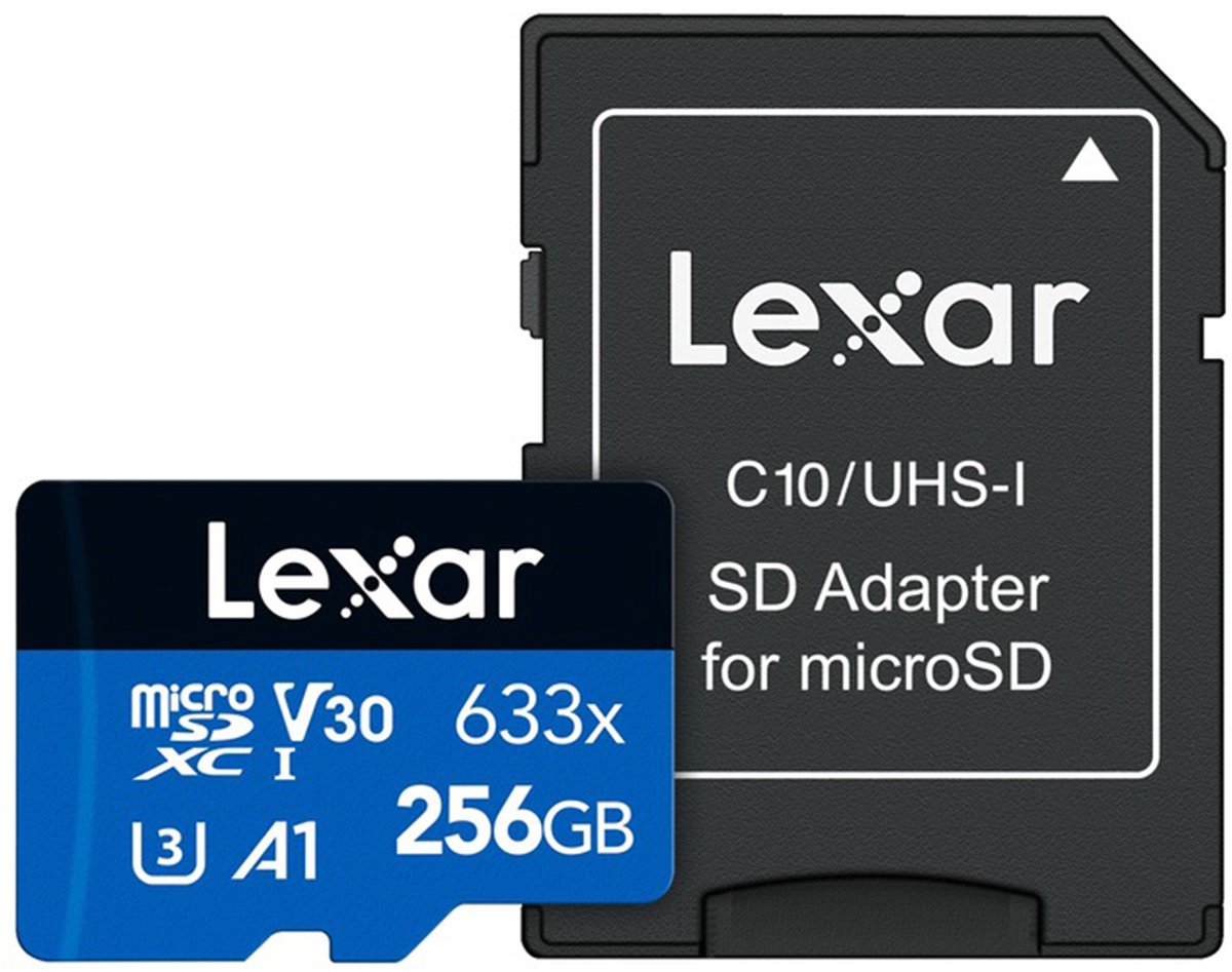 Lexar 256GB Micro SD High-Performance 633x USH-I 100MB/s