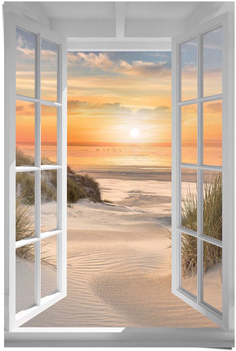 REINDERS Poster Beautiful Dunes Window - 91,5 x 61 - Papier - REINDERS oranje
