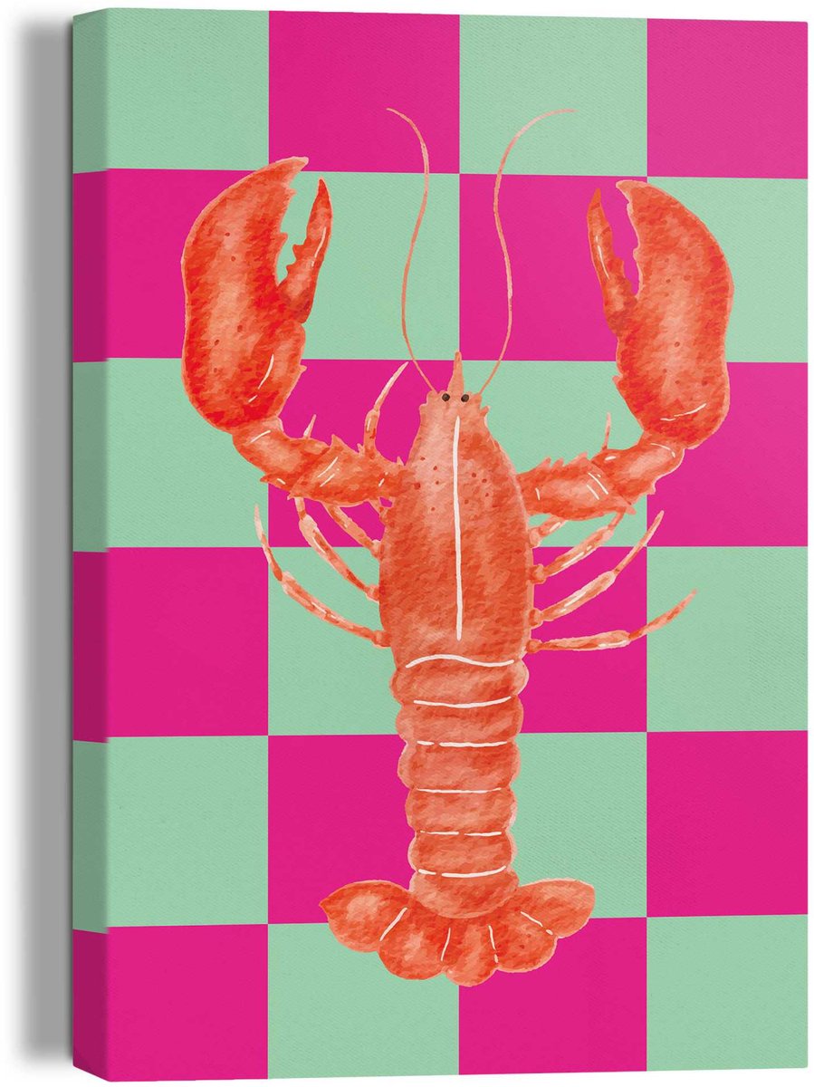 Reinders Schilderij Lobster Checkers - 30 x 20 - Canvas - REINDERS