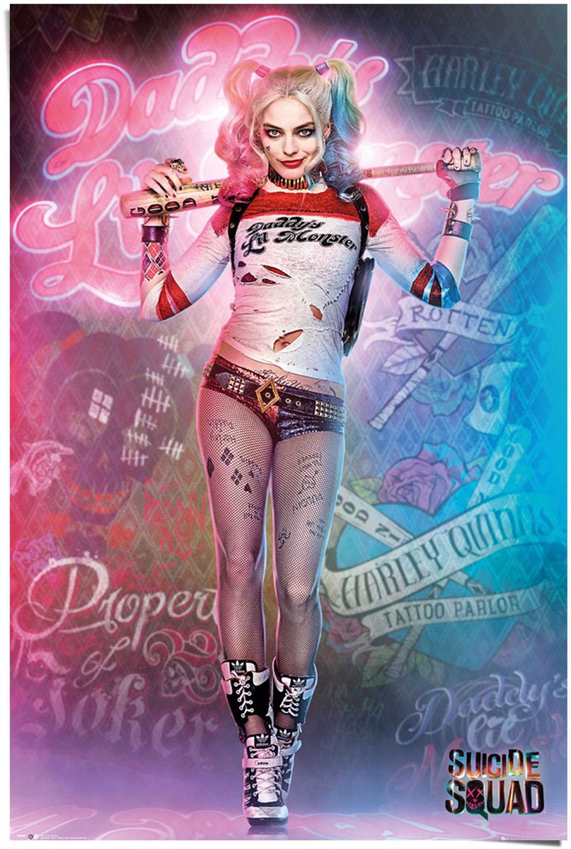 REINDERS Poster Suicide Squad - Harley Quinn - 91,5 x 61 - Papier - REINDERS roze