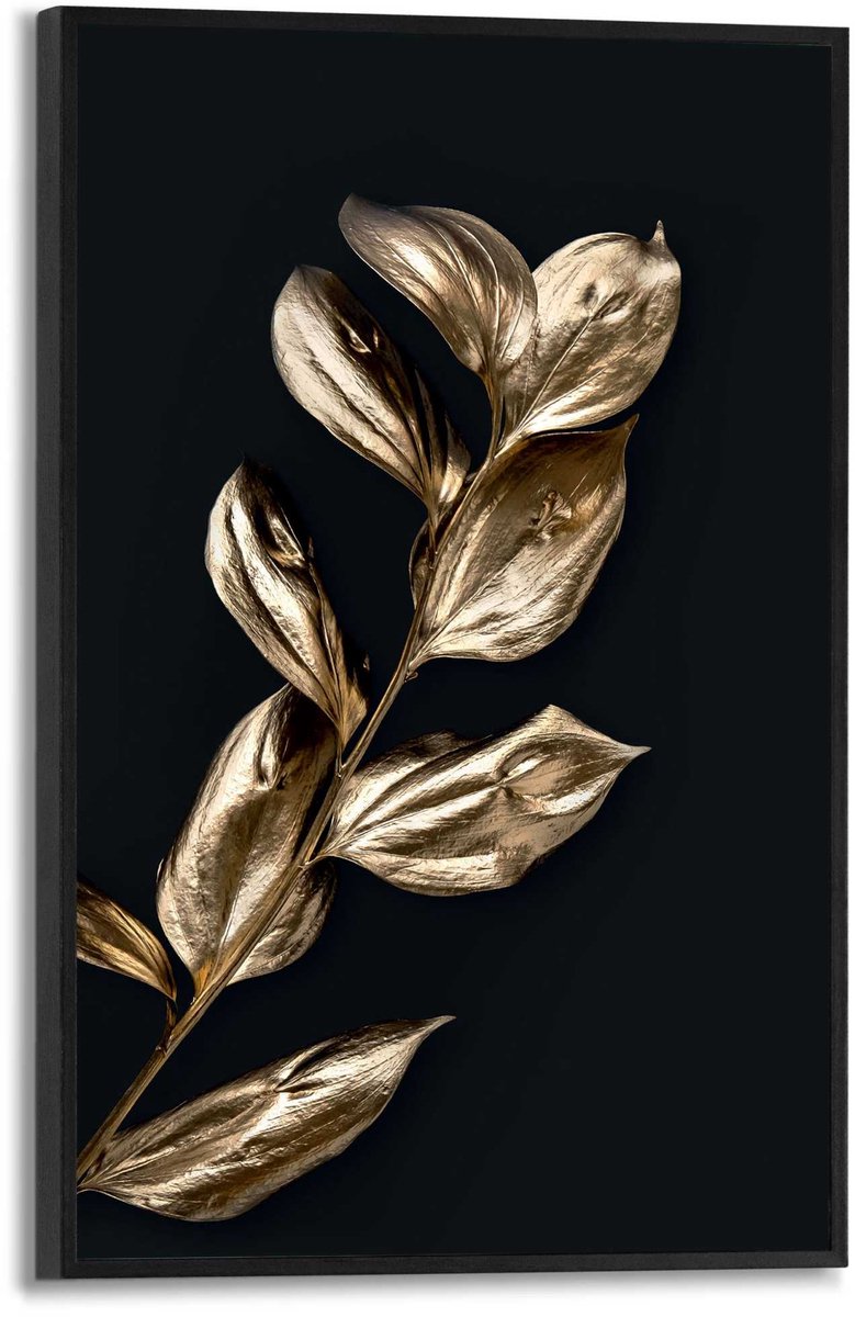 REINDERS Schilderij Little Leafs - 30 x 20 - Hout - REINDERS Little Leafs Zwart