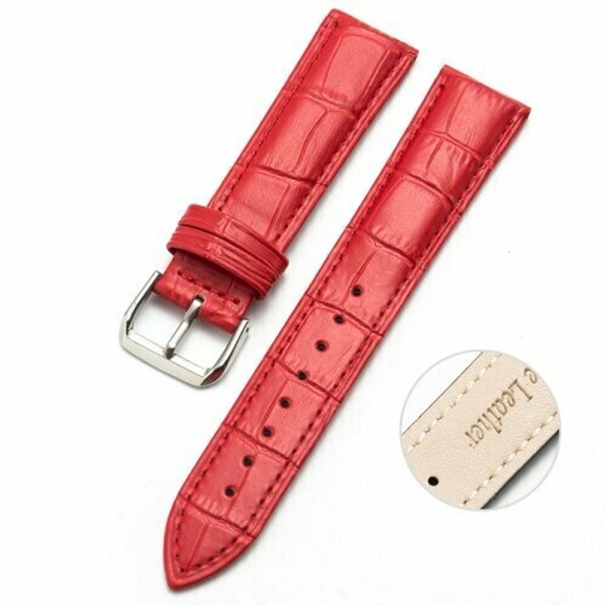 By Qubix - Geschikt voor Xiaomi Watch S4 - 41mm - Crocodile leren bandje - Rood