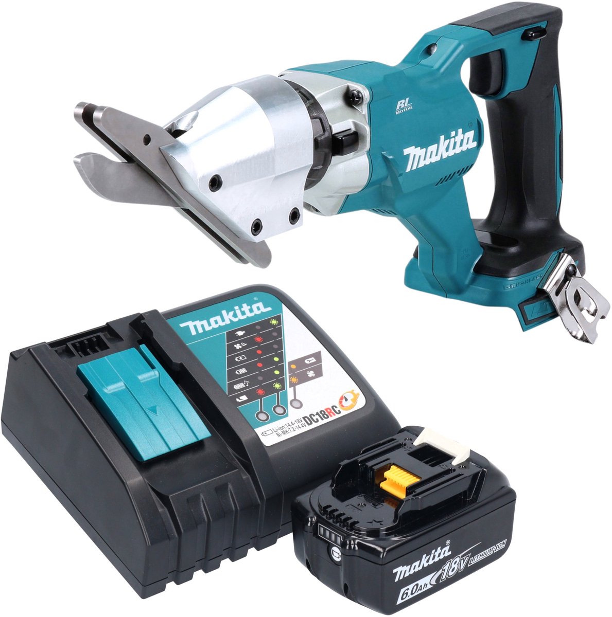 Makita DJS 800 RG1 accu vezelcementschaar 18 V borstelloos + 1x accu 6,0 Ah + oplader