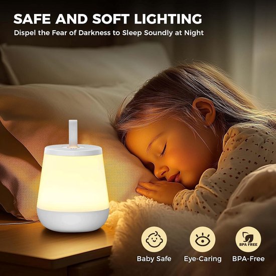 Kindernachtlampje, touchscreen, afstandsbediening, oplaadbare LED, geschikt voor baby's en zwangere vrouwen, 4 instelbare standen, 16 kleuren, nachtlampje voor volwassenen, bedlampje, slaapkamer (wit) van Merkloos — afbeelding 3