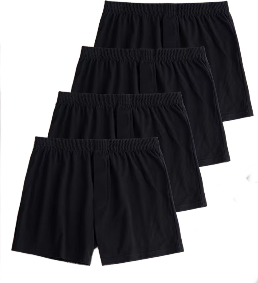 BamBella ® - Boxershorts - 4 stuks - maat S/M - Boxer short onderbroek lang katoen zwart heren onderbroeken