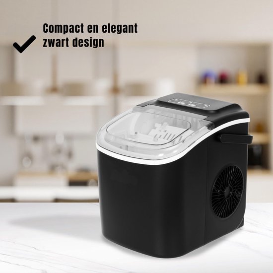 RVV® Ijsblokjesmachine - ijsmachine -ijsblokjesmakers - Supersnel ijsblokjes maken - Zwart - 23 cm x 30 cm x 29 cm van Merkloos — afbeelding 5