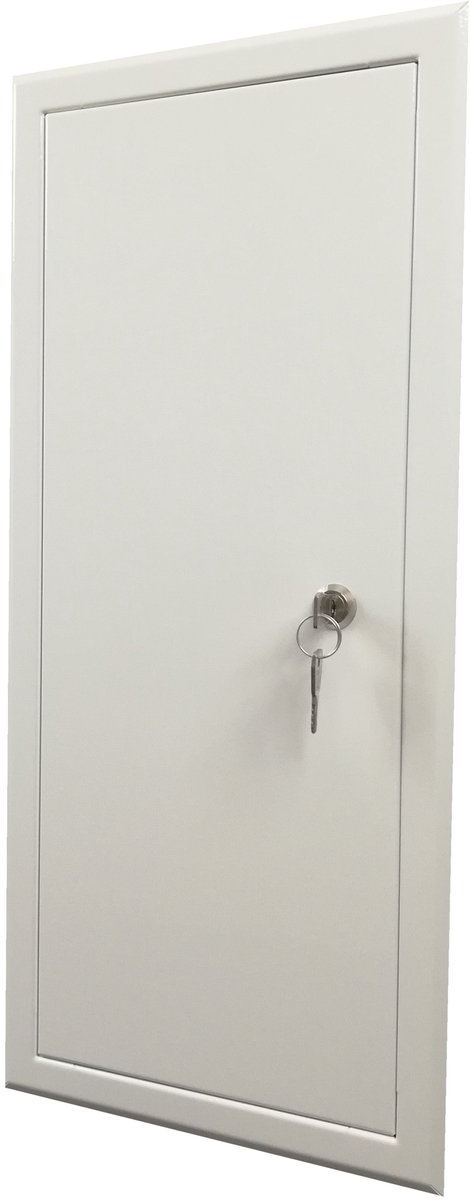 Ingangsdeur Metaal Wit 20x45cm met sleutel - DR-2