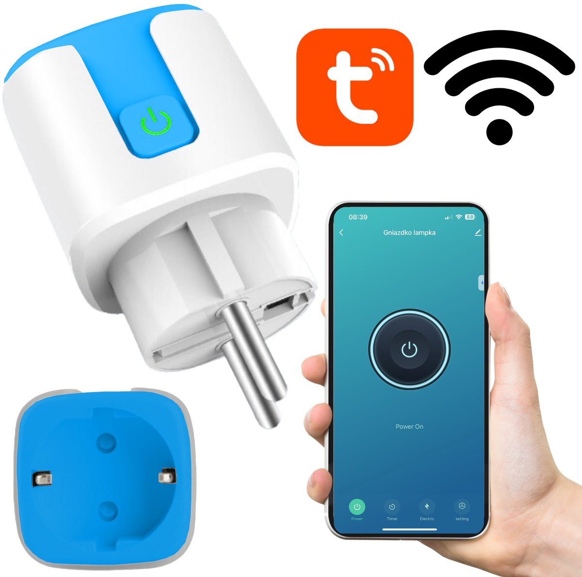 Slimme WiFi-stekker met wattmeter en timer - Tuya Smart Home