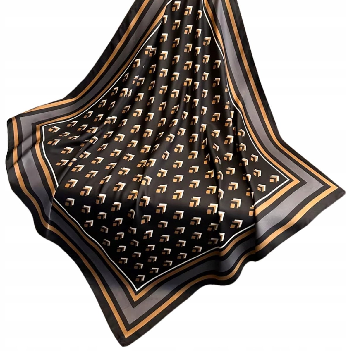 Merkloze Zwarte Dames Aasjka 90x90 met Geometrisch Patroon