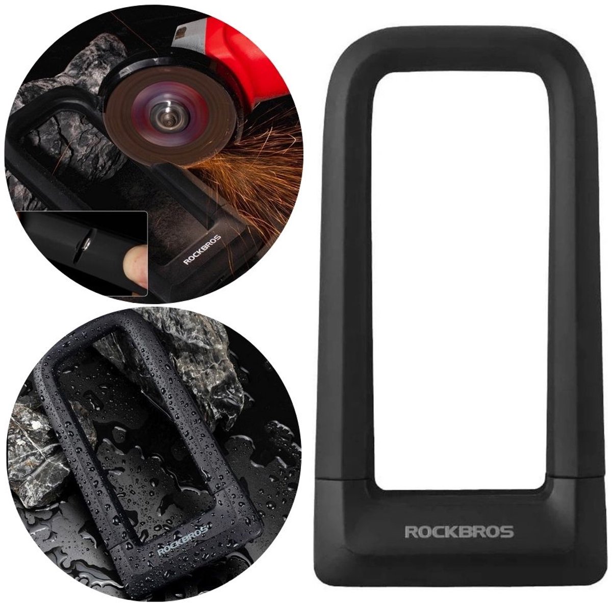 Rockbros U-lock Fiets Diefstalbeveiliging 22,5mm Zwart