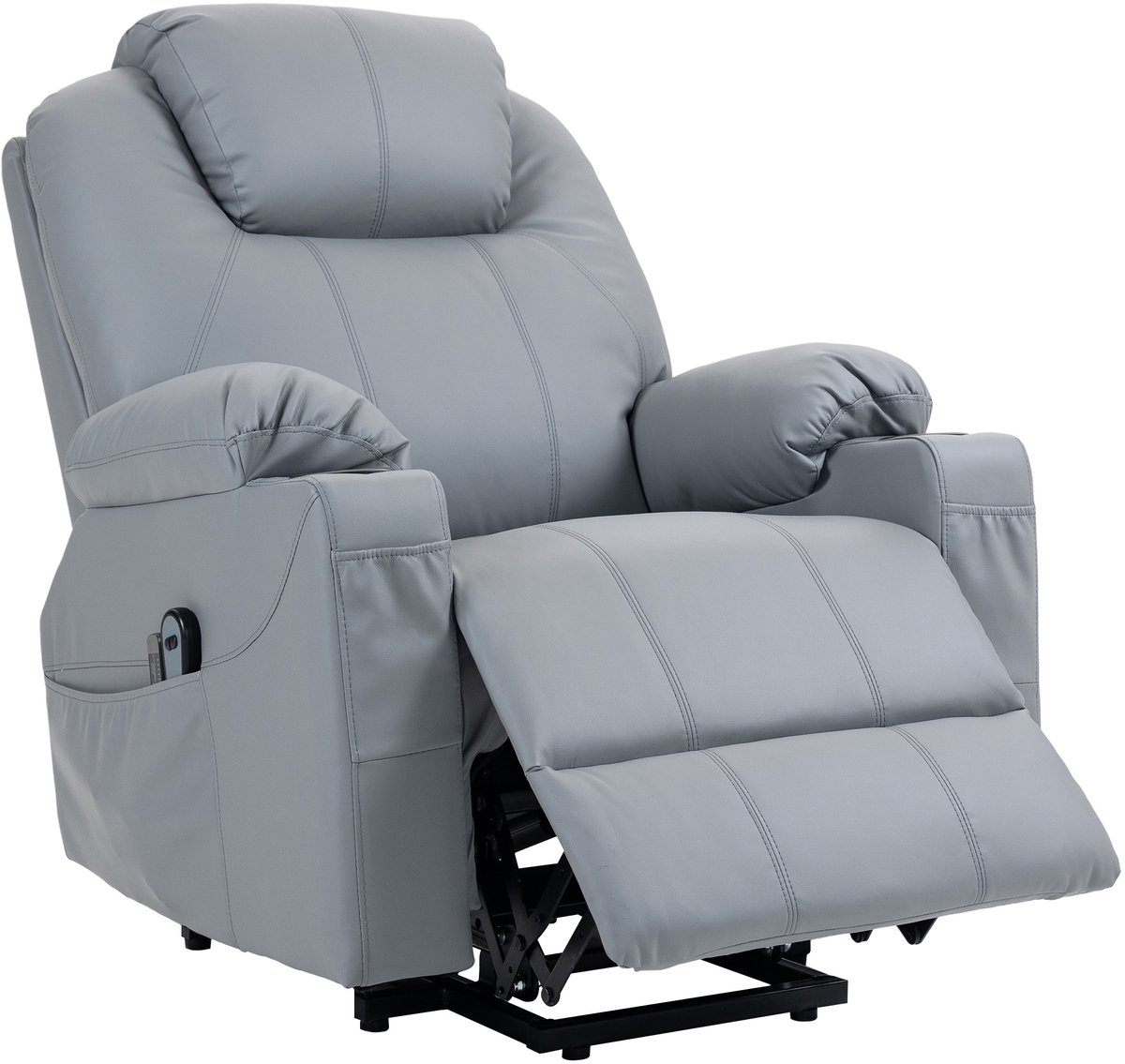 Massagestoel - Relaxfauteuil - Zetel - Sta op stoel elektrisch - Stof - 1 persoons - Met armleuning - Zeer comfortabel - Elektrisch - Grijs