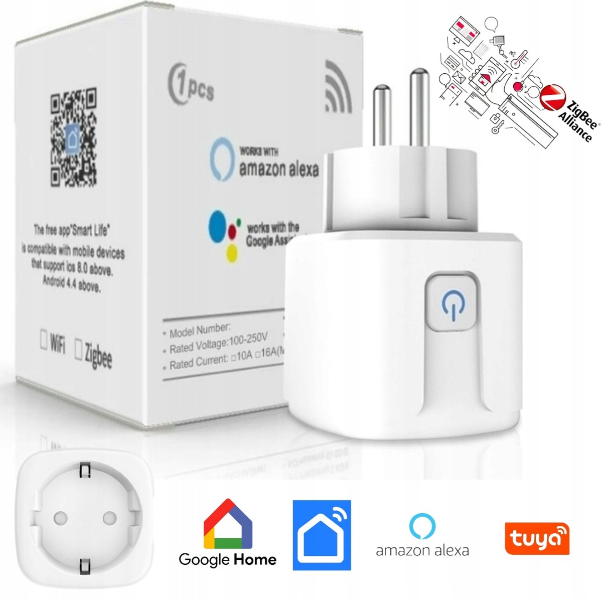 Slimme Zigbee 3.0 WiFi Stopcontact met Energieverbruik Meting