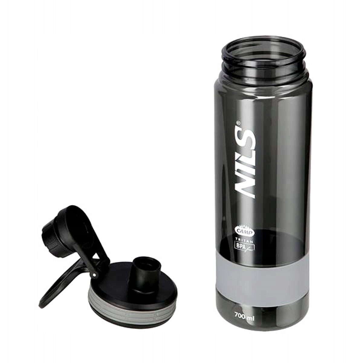 Nils Camp Tritan Fles Grijs 700ml - Ideaal voor Sport & Outdoor