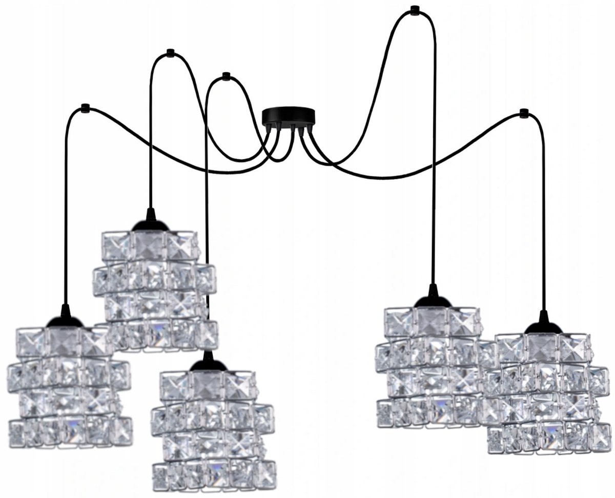 Moderne Kristallen Plafondlamp - Chroom & Zwart, E27