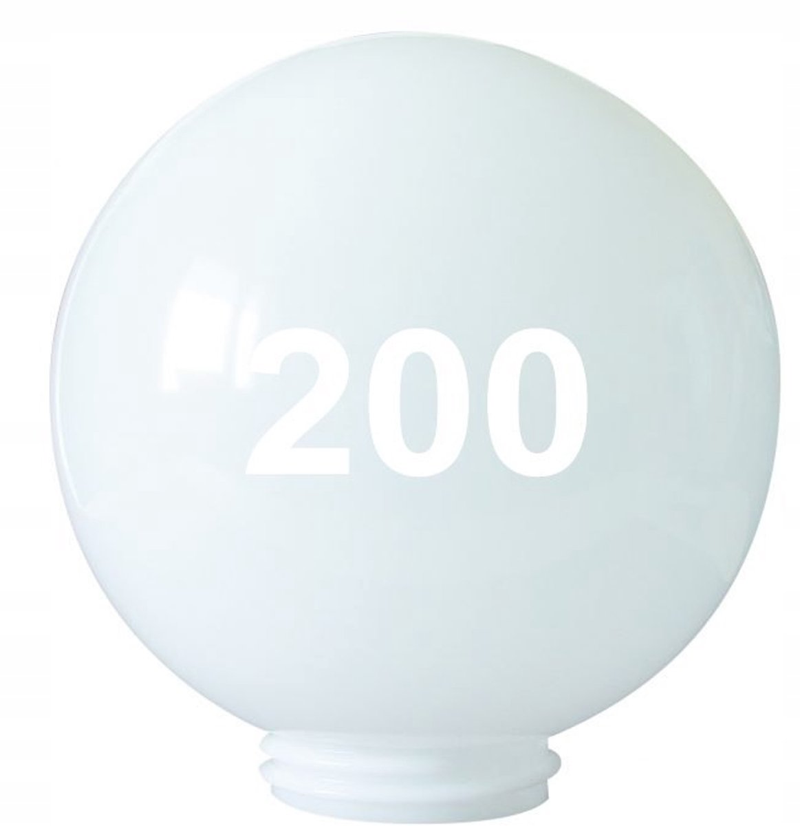 Witte Bol Lampenkap 200mm PMMA met 84.5mm Schroefdraad