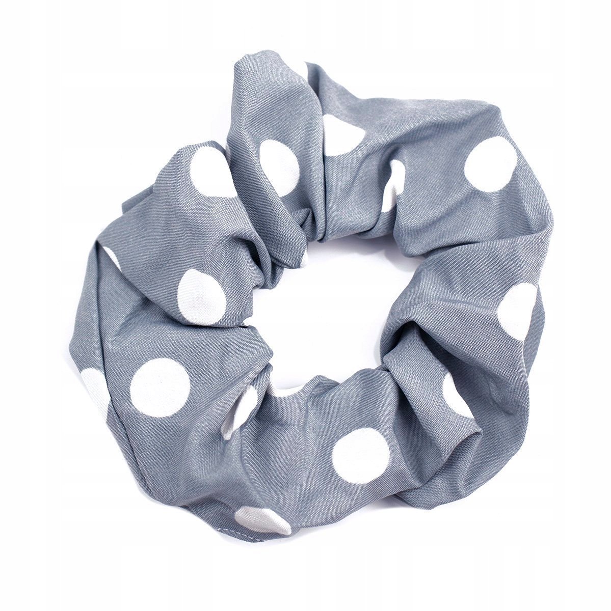 Grijze Scrunchie Haarband met Stippen - Stijlvolle Haaraccessoire