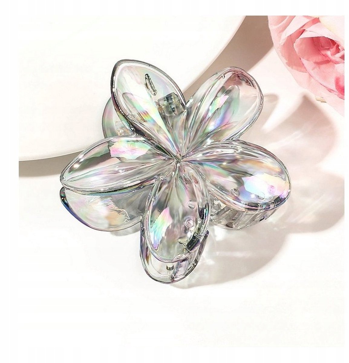 Opaliserende Bloem Haarclip XL - Stijlvolle Accessoire