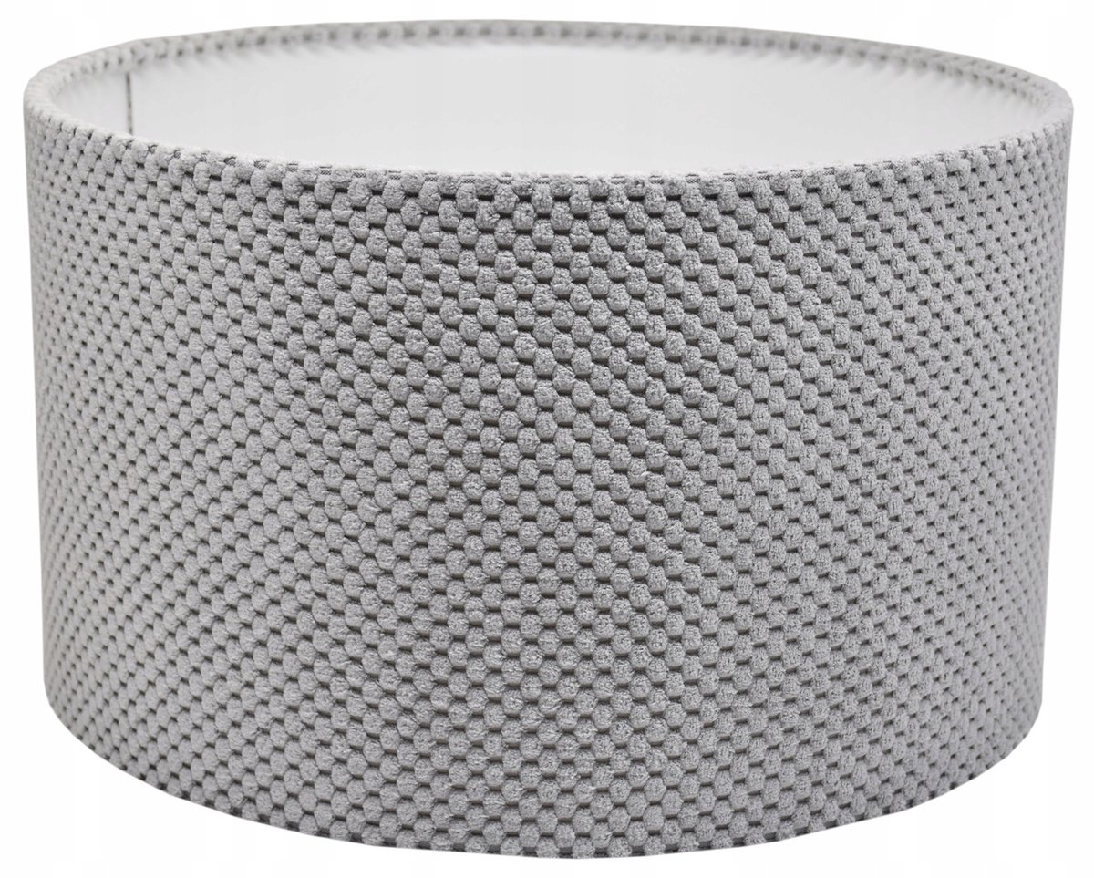 Luxe Pluche Lampenkap 20cm E27/E14 Duifgrijs met E14 Reductie