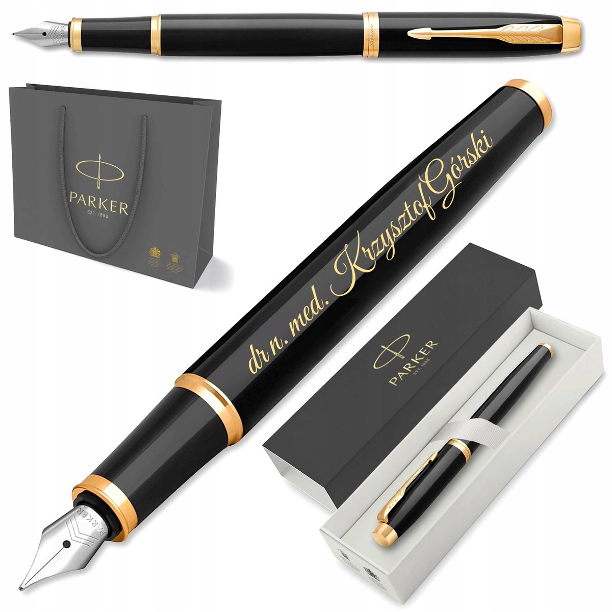 Parker IM Zwarte Vulpen met Gouden Accenten & Gratis Gravure