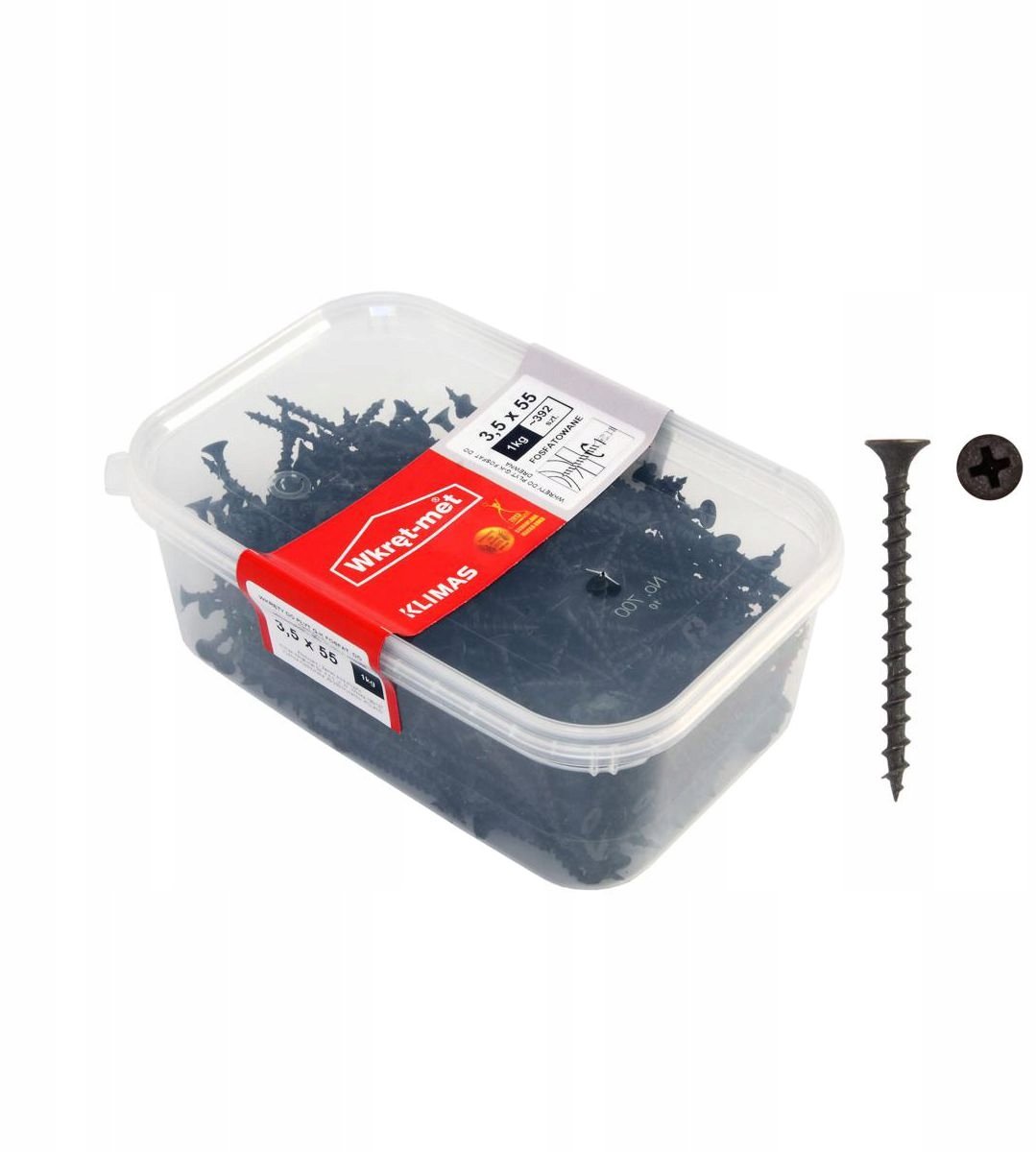 Zwarte Schroeven 3,5x55mm PH2 Fosfaat 1kg