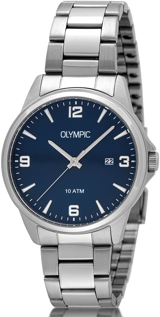 Olympic OL26HSS316 GLENN Horloge - Staal - Staal - Blauw