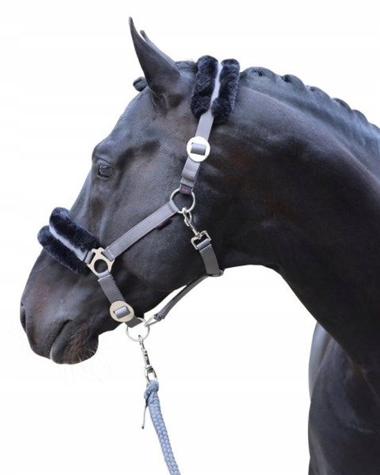 Covalliero ClassicSoft Hoofdband Paard - Grijs - Maat Full Covalliero ClassicSoft Hoofdband Paard - Grijs - Maat Full
