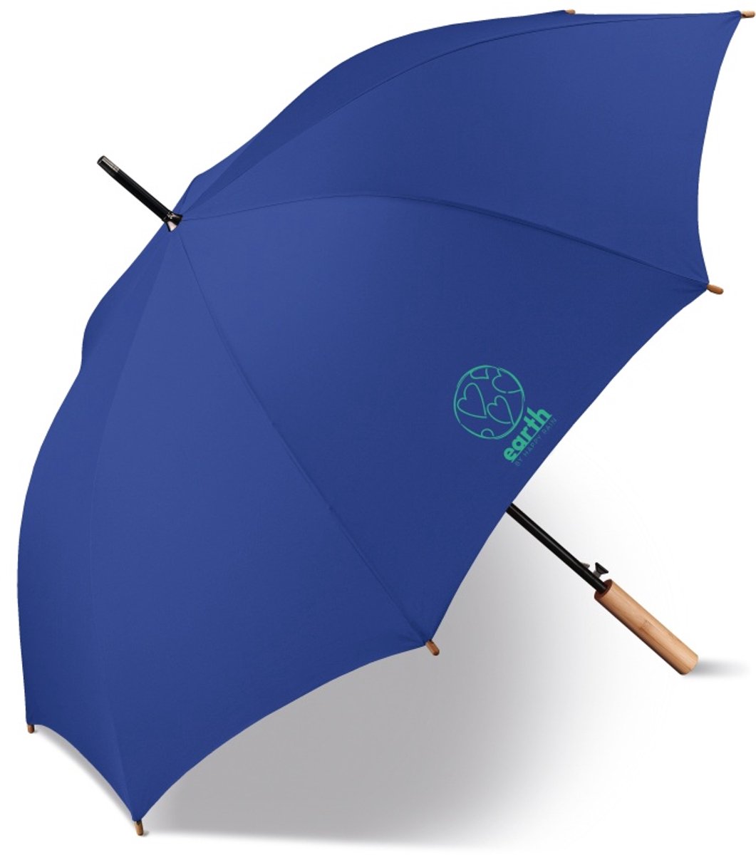 Happy Rain Lange Automatische Paraplu Blauw - Windbestendig