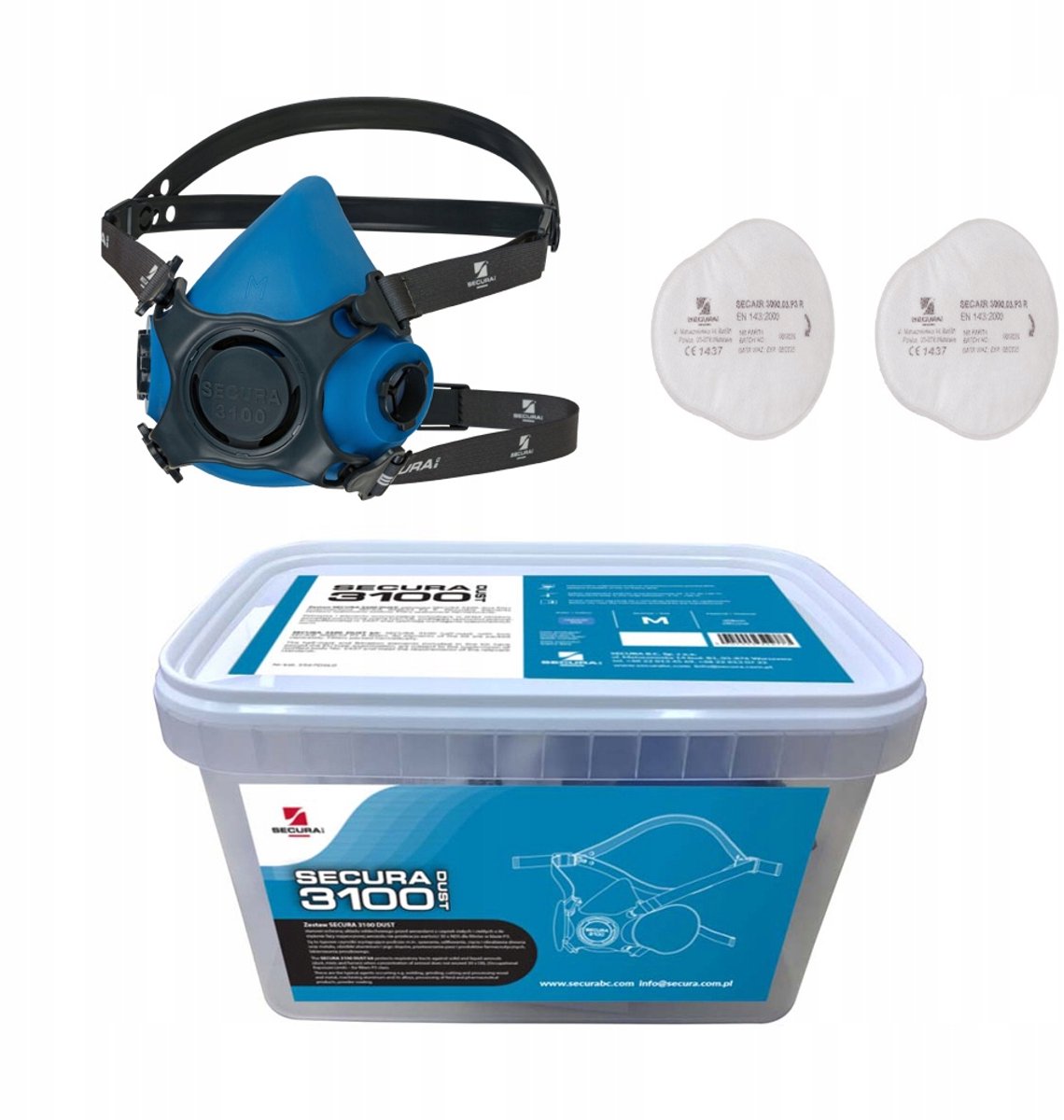 Secura 3100 Stofmasker Set P3 - Ademhalingsbescherming