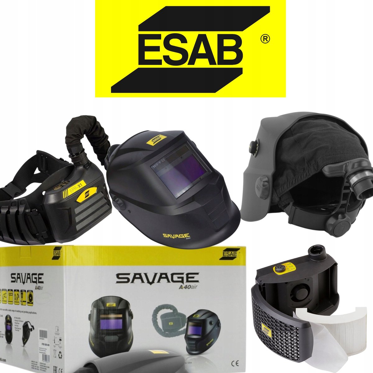 ESAB Savage A40 AIR lashelm met PAPR-luchttoevoer