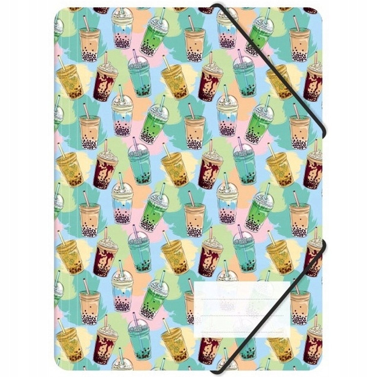 Biurfol A4 Map met Elastiek - Bubble Tea Print