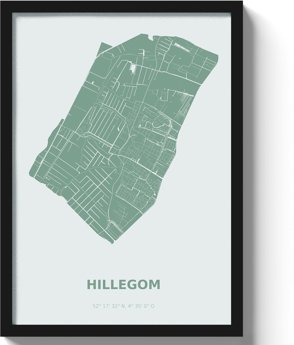 Poster Hillegom A3 - 30 x 42 cm - Groen (Exclusief Lijst)