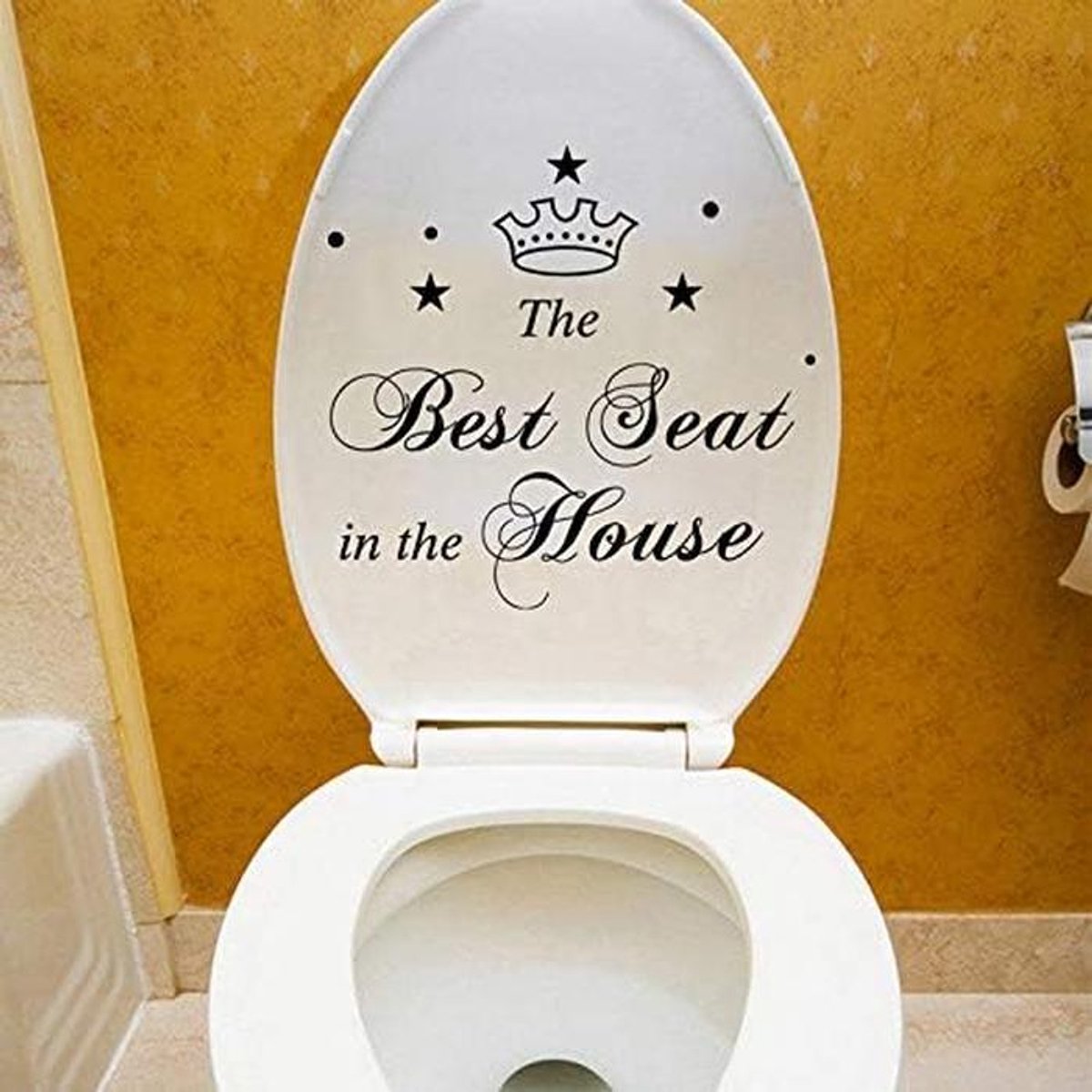 Crown toilet sticker vinyl grappig waterdicht 28x20 cm