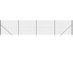 Draadgaashek | Tuinhek | Tuinafscheiding | Hekwerk met grondankers 1,6x10 m antracietkleurig