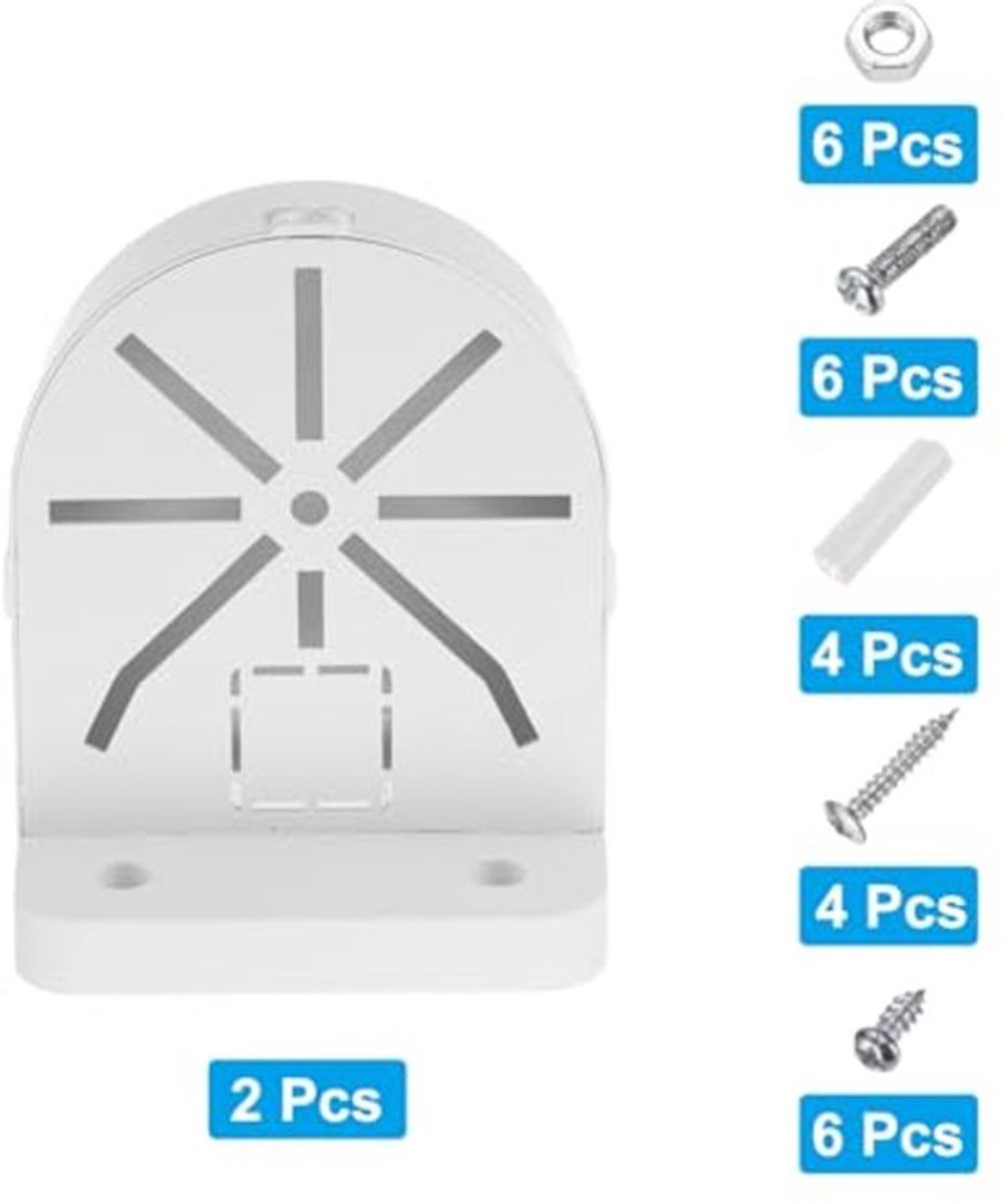 Dome Beveiligingscamera Steun 4,9 Inch - Universele Wandmontagebeugel - Wit Plastic - 2-pack