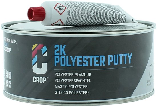 CROP Polyester Plamuur 2K - 750 ml - Reparatie voor Auto - Polyester hars Vulmiddel - Autoplamuur met Verharder - 2 Componenten