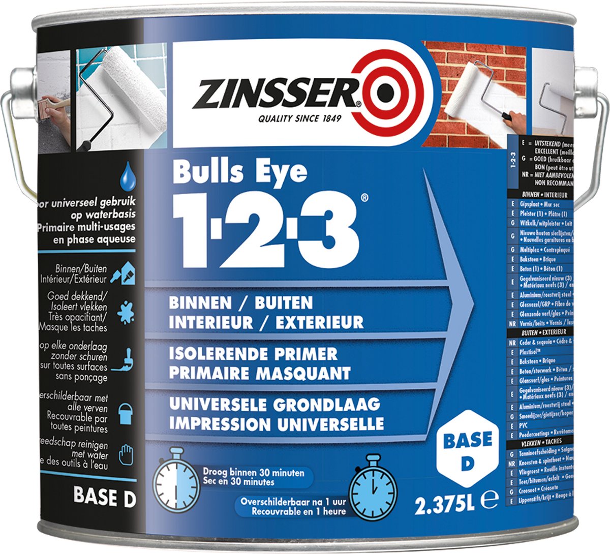 Zinsser Bulls Eye 1-2-3 2,5 liter - Hechtprimer