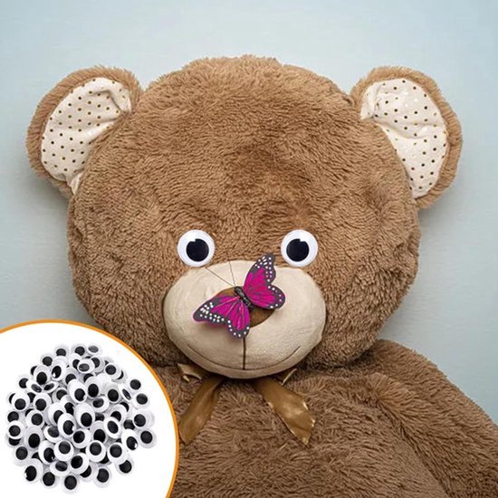 100 Zelfklevende Wiegogen – 2 Cm, Zwart-wit, Kunststof – Met Opbergdoos – Voor Knutselprojecten, Kaarten, Poppen, Paaseieren En Schoolwerkjes