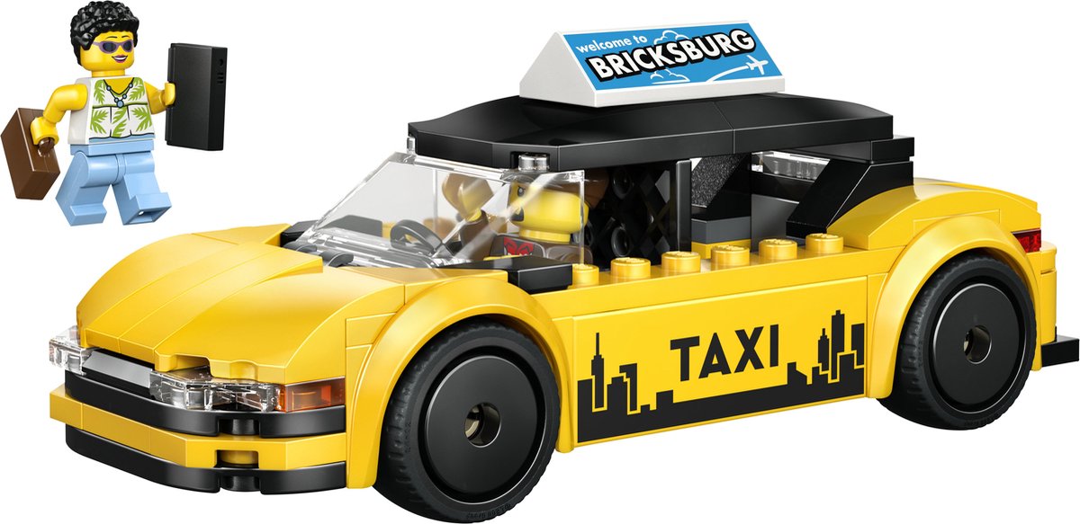 LEGO® City Gele Taxi - Modelautobouwset met 2 Minifiguren - Klassieke Speelgoedtaxi - 60487 — afbeelding 11