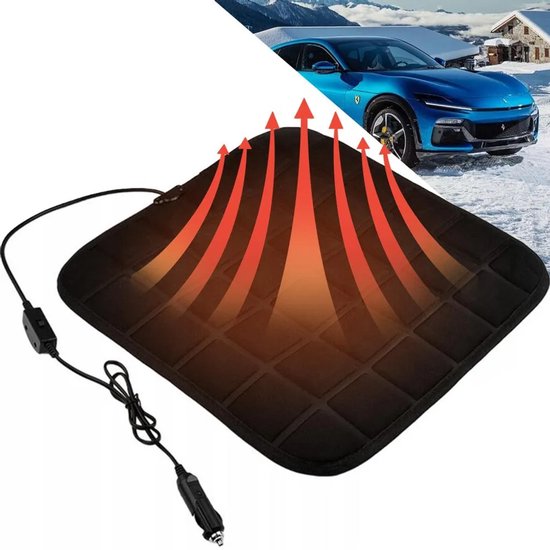 12V autostoelverwarming, verwarmd zitkussen, verwarmingsmat, universeel Geschikt voor auto's — afbeelding 2
