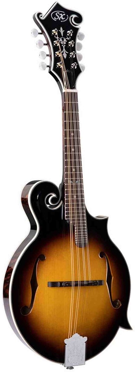 SX SMF760VS F-Style Mandoline – Massief Gesneden Sparren Top, Hoogglans Afwerking & 29 Frets