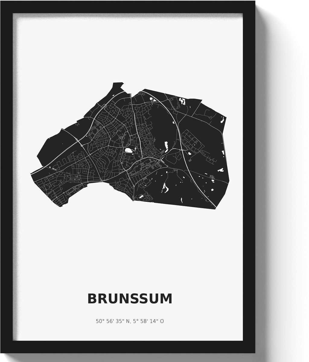 Poster Brunssum A3 - 30 x 42 cm - Zwart/Wit (Exclusief Lijst)