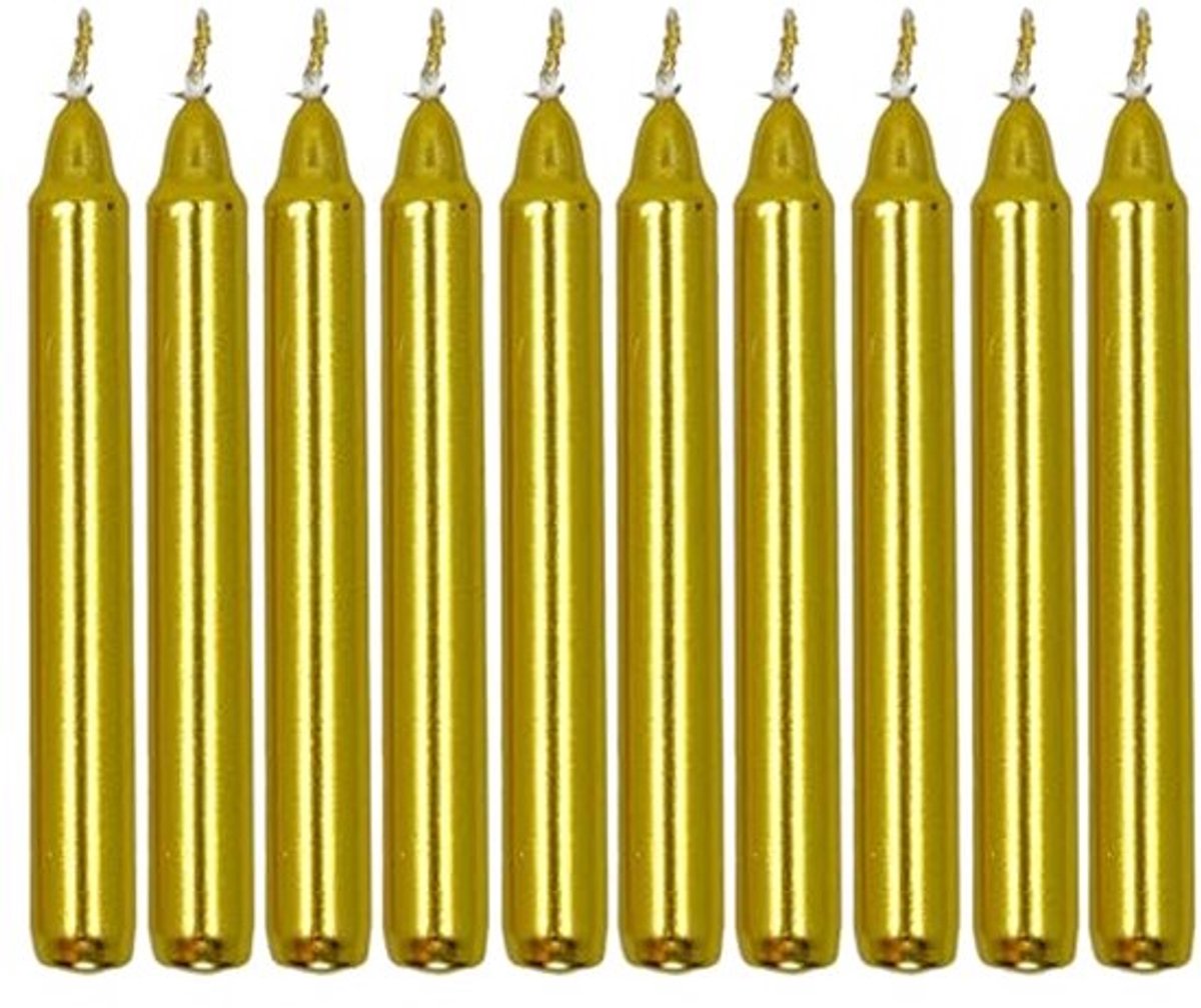 MIJOMA Boomkaarsen Set - Gouden Meteoraal - Diameter 11 x 105 mm - 10 Stuks