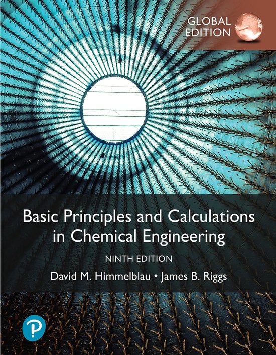 Livre "Basic Principles and Calculations in Chemical Engineering", neuvième édition, avec une structure circulaire abstraite sur la couverture.