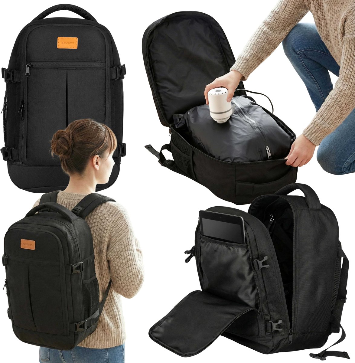 Outtec® Handbagage Rugzak - Handbagage Ryanair - Vacuümcompressie Handbagage - Reisrugzak met Pomp - 20L - 40 x 30 x 20 cm