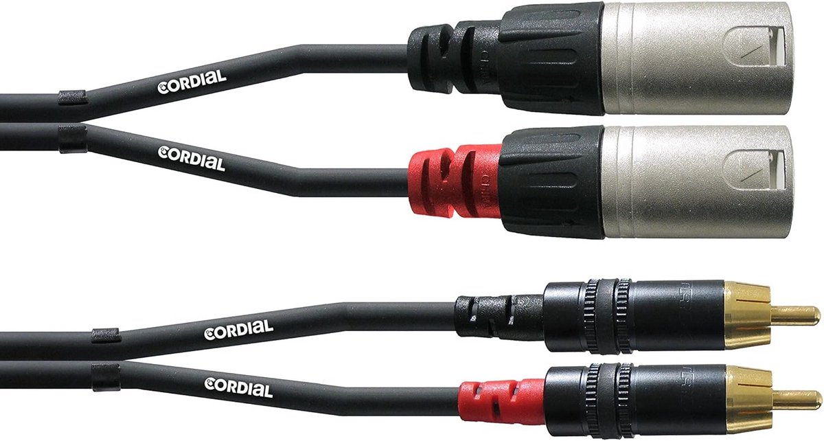 3 Meter Dubbele Audiokabel XLR naar RCA - Professionele Audio Essentiële Kabel