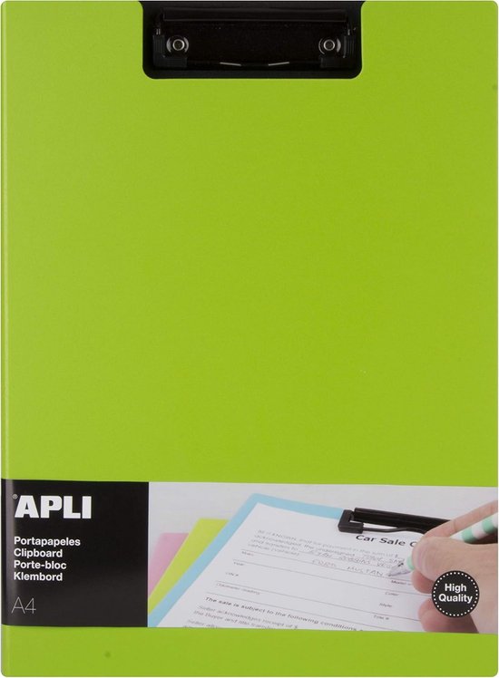 APLI Klembord Met Blauwe Flap - A4-formaat, Stevig Polypropyleen, Ideaal Voor Onderweg